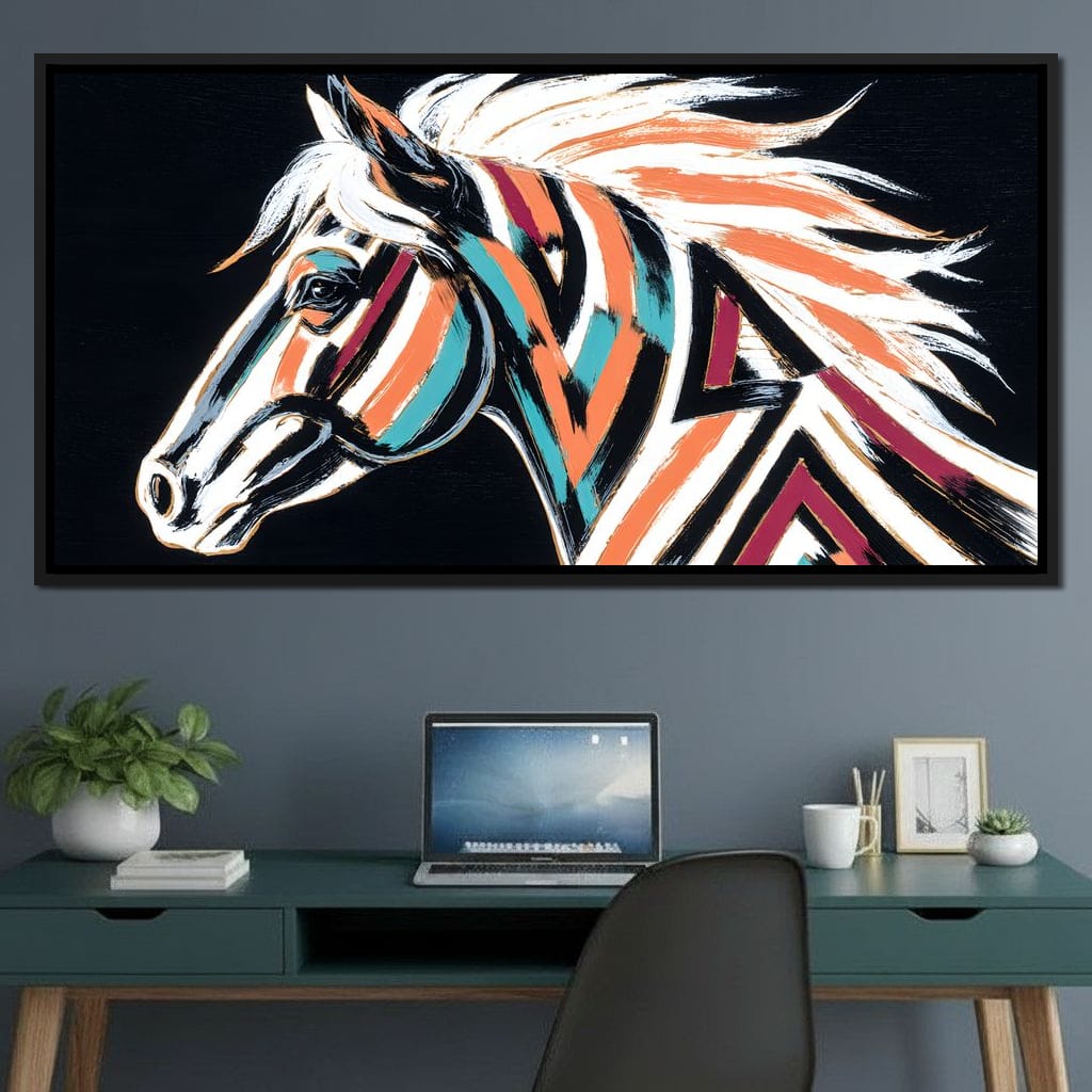 Prismatic Stallion Spirit Canvas Wall Art