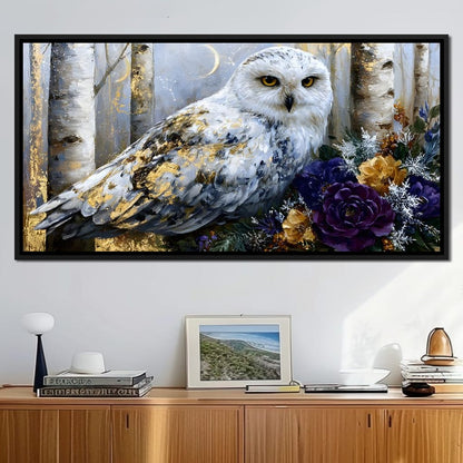 Silent Watcher Among Golden Birch Canvas Wall Art