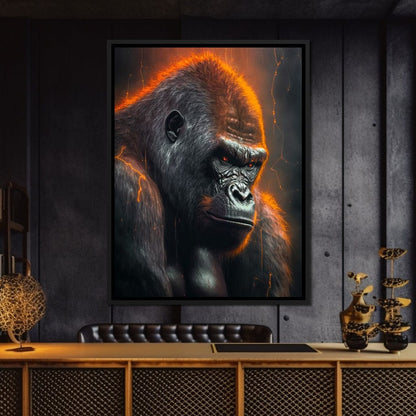Gorilla Thunder Canvas Wall Art