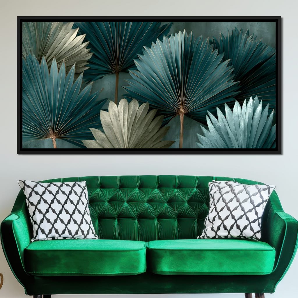 Verdant Palms Held By Time Canvas Wall Art