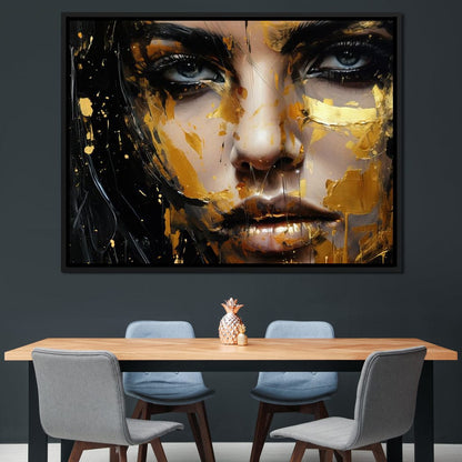 Black Gold Urban Graffiti Canvas Wall Art
