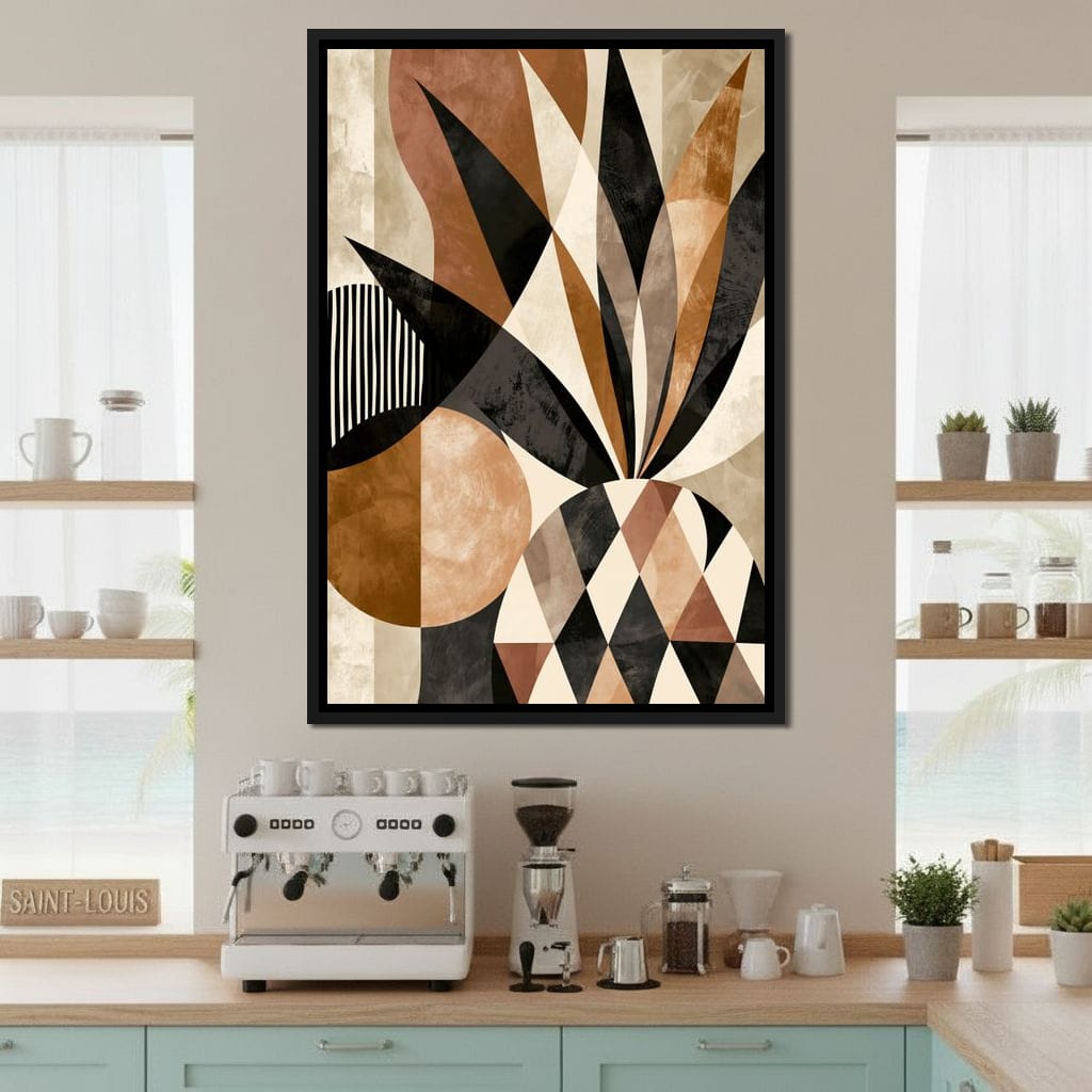 Geometric Geometry Of The Tropical Pineapple Canvas Wall Art