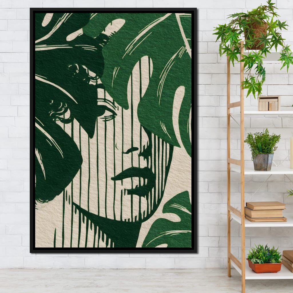 Botanical Shadow Portrait Canvas Wall Art