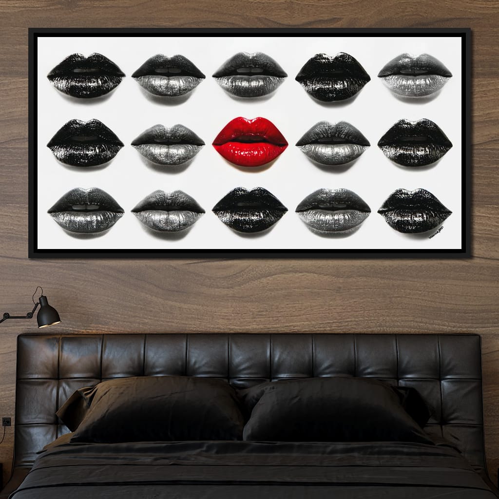 Sensual Lips Bold Defiance Canvas Wall Art