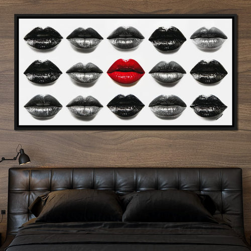 Sensual Lips Bold Defiance Canvas Wall Art