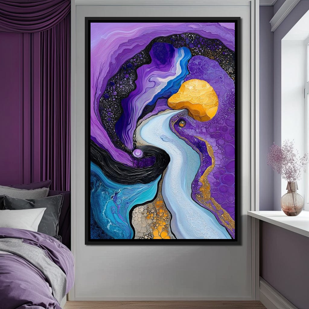 Waves of the Amethyst Sky Canvas Wall Art