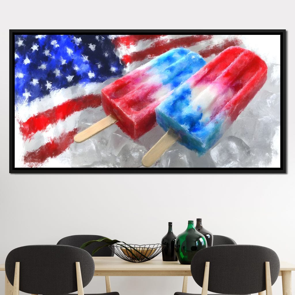 Patriotic Popsicle Delight Canvas Wall Art