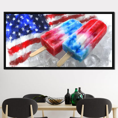 Patriotic Popsicle Delight Canvas Wall Art