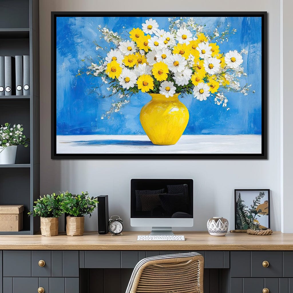 White & Yellow Flowers Canvas Wall Art