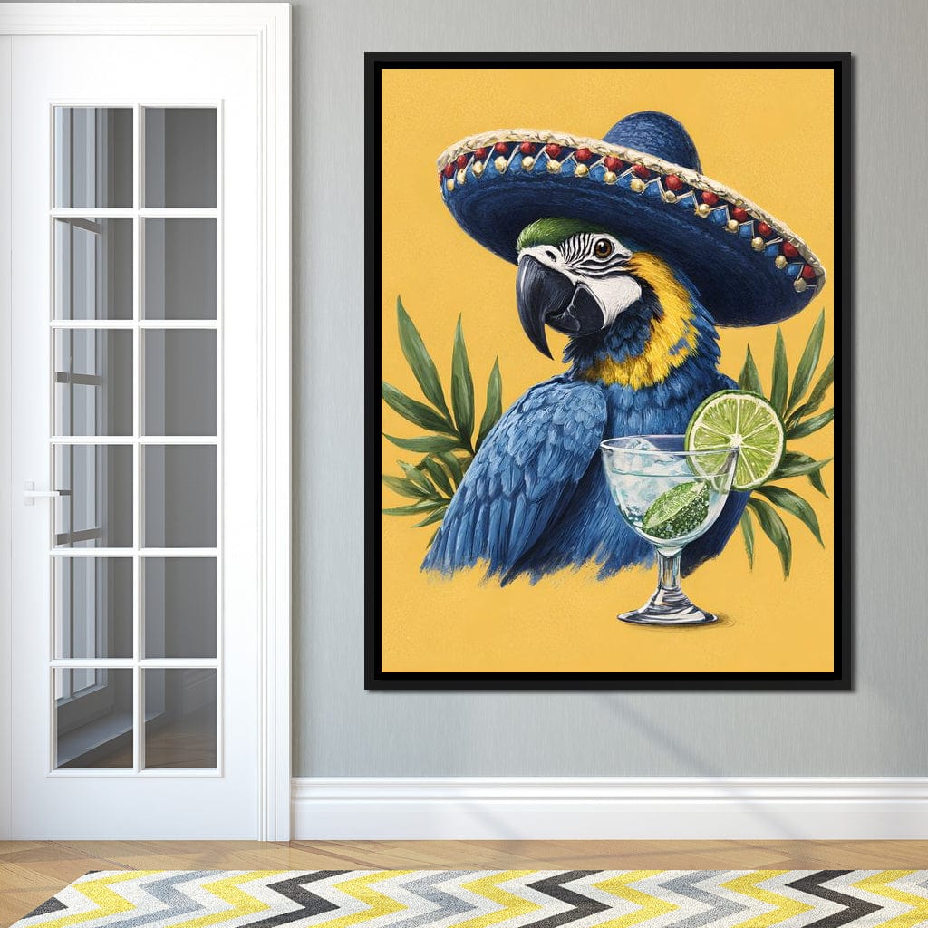 Parrot Margarita Fiesta Tropical Canvas Wall Art