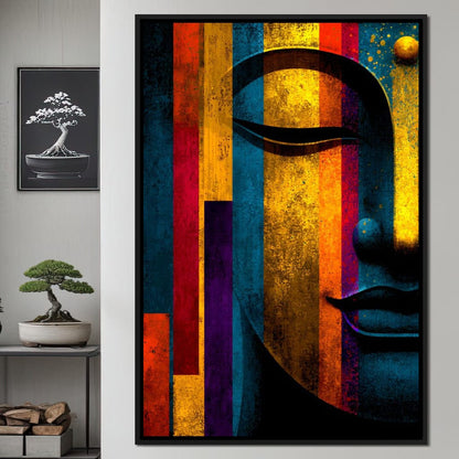 Radiant Stripes of Tranquil Face Canvas Wall Art