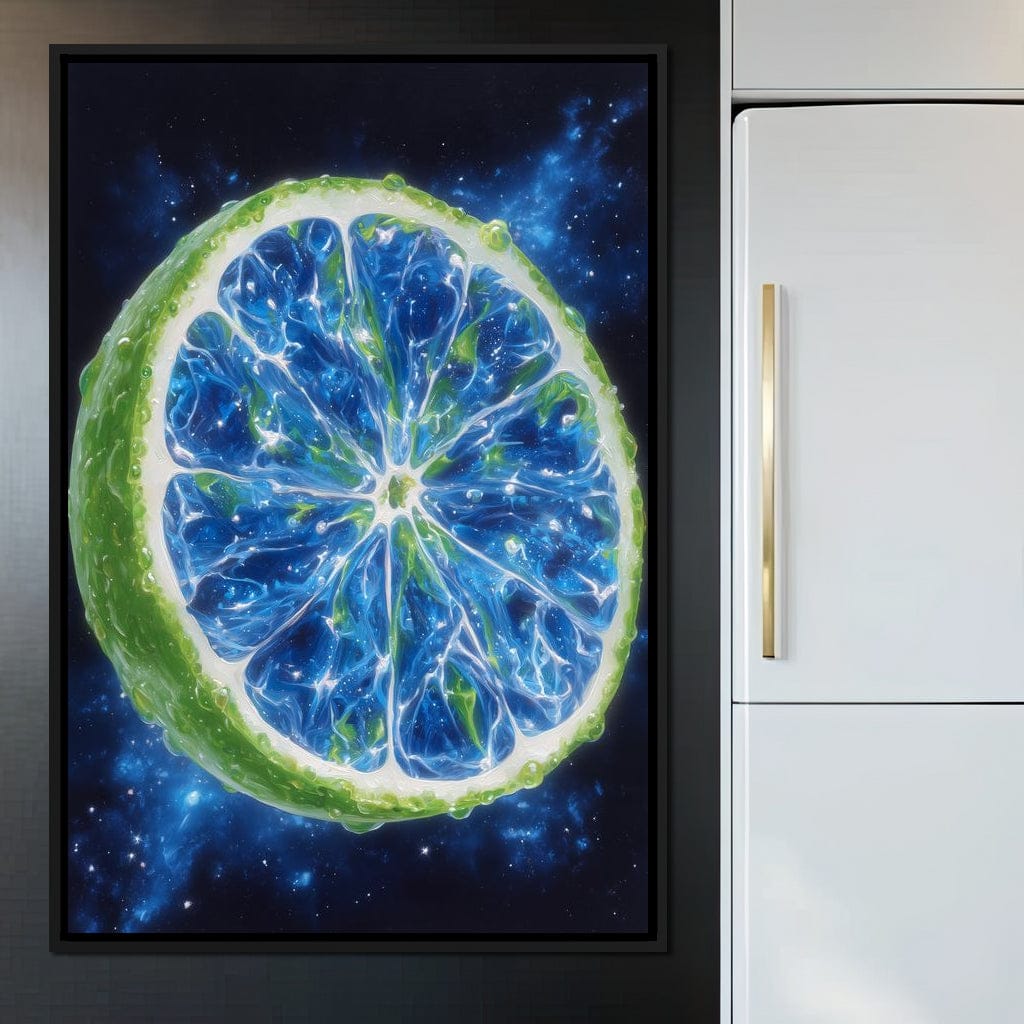 Galactic Lime Slice Radiance Canvas Wall Art
