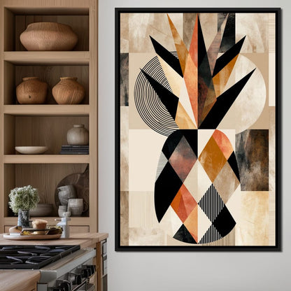 Geometric Still Life of Tropical Pineapple Canvas Wall Art