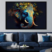 The Blue Elephant Canvas Wall Art