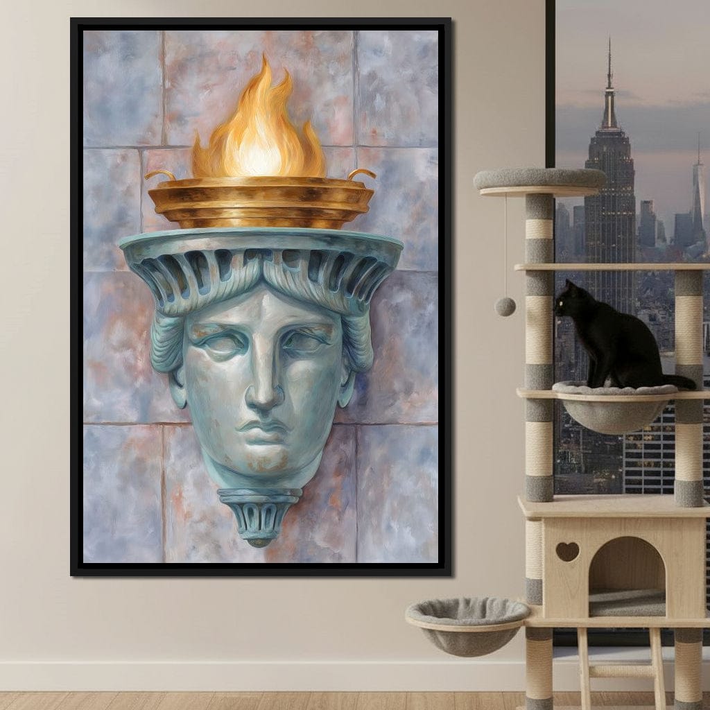 Liberty Torch Flame Portrait Canvas Wall Art