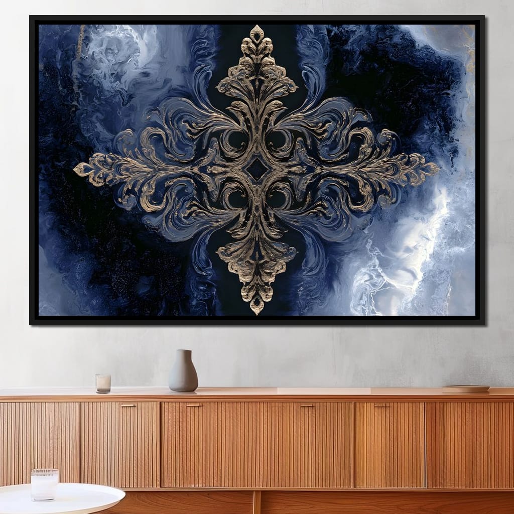 Gilded Blue Reverie Canvas Wall Art