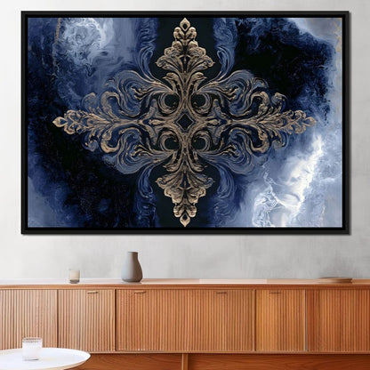 Gilded Blue Reverie Canvas Wall Art