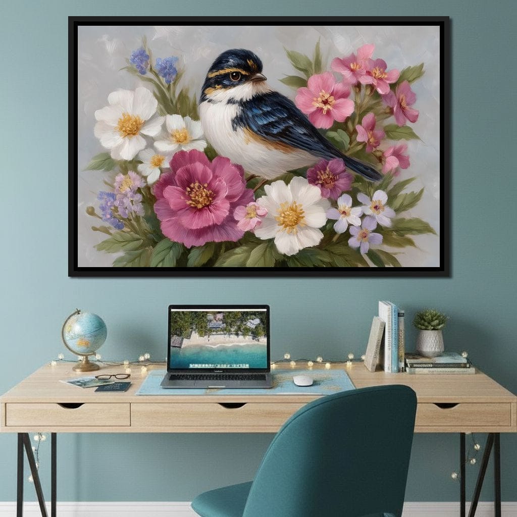 Songbird Garden Bouquet Oil Style Canvas Wall Art
