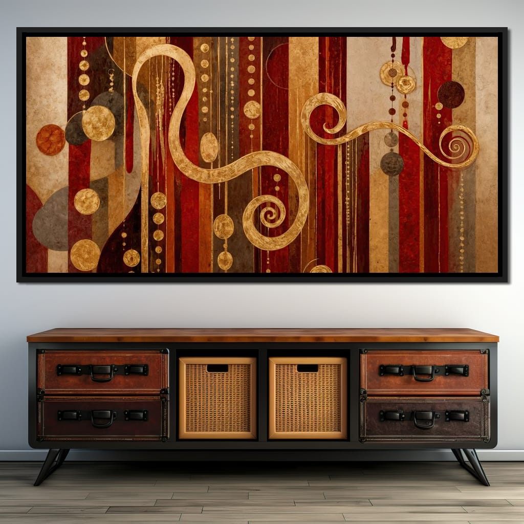 Glimpse of Red and Gold Canvas Wall Art