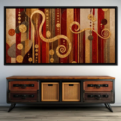 Glimpse of Red and Gold Canvas Wall Art