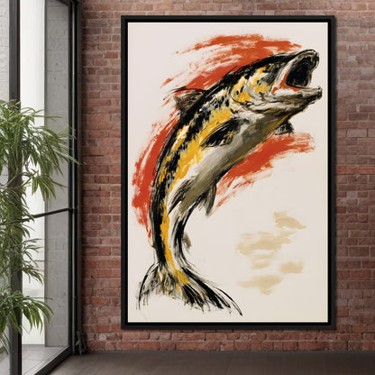 Leaping Through The Vivid Current Canvas Wall Art