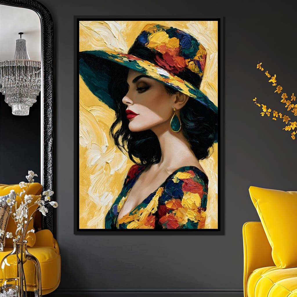 Golden Hour Couture Portrait Canvas Wall Art