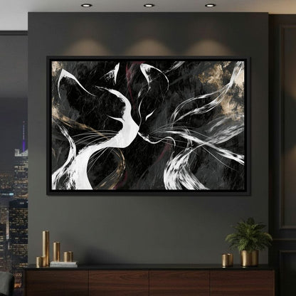 Gentle Souls Touching Their Cold Noses Canvas Wall Art