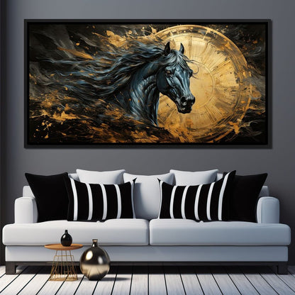 Astral Equine Eclipse Canvas Wall Art