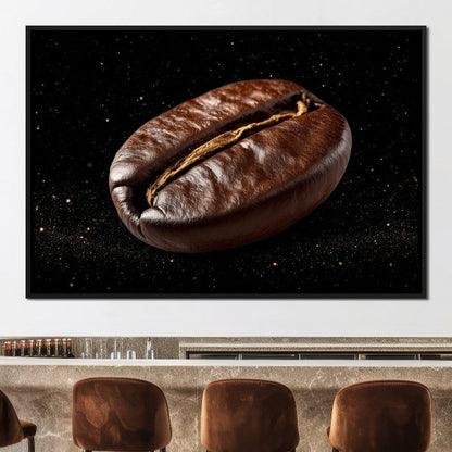 Cosmic Coffee Bean Orbit Canvas Wall Art