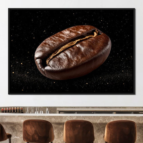 Cosmic Coffee Bean Orbit Canvas Wall Art