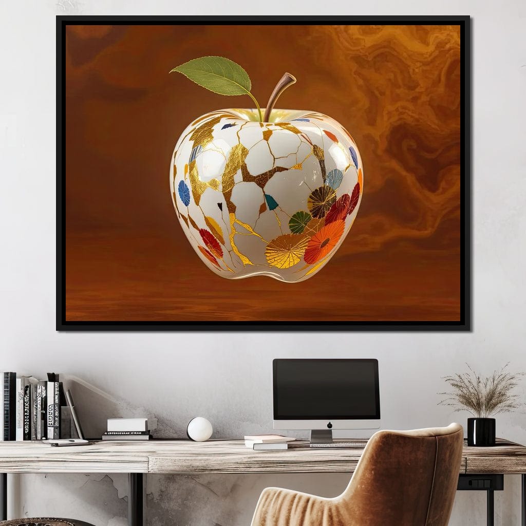 The Kintsugi Apple Canvas Wall Art
