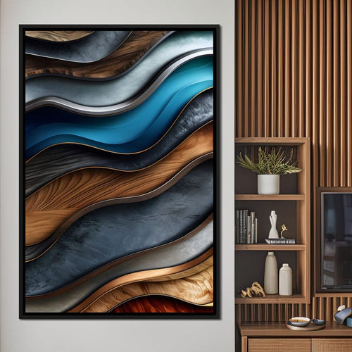 Colorful Wooden Waves 001 Canvas Wall Art