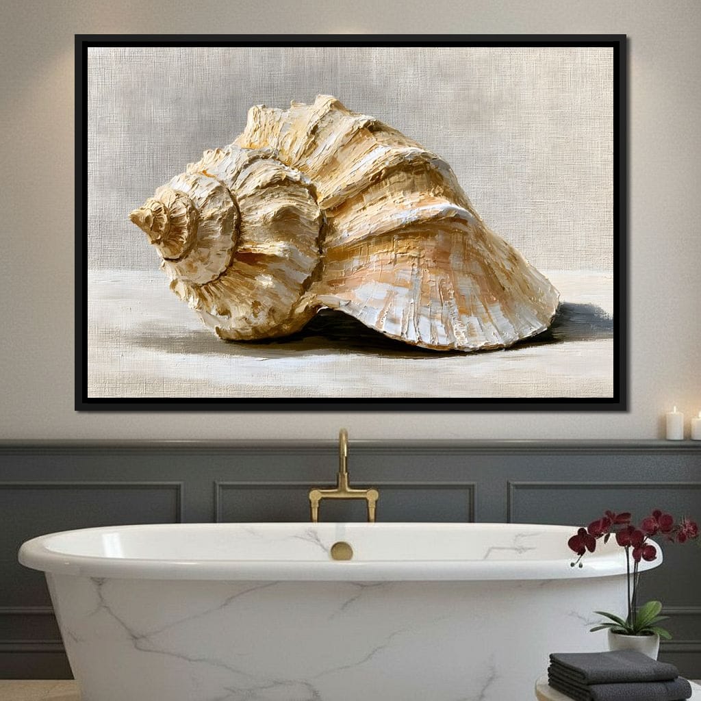 Tidal Rhythms of Coastal Shell Canvas Wall Art