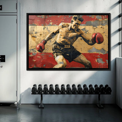 Vintage Boxing Legend Canvas Wall Art
