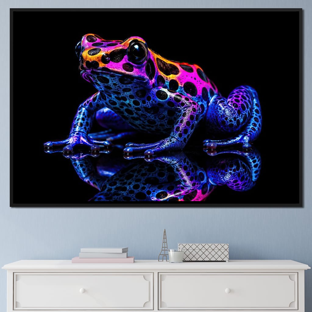 Electric Dart Frog Canvas Wall Art