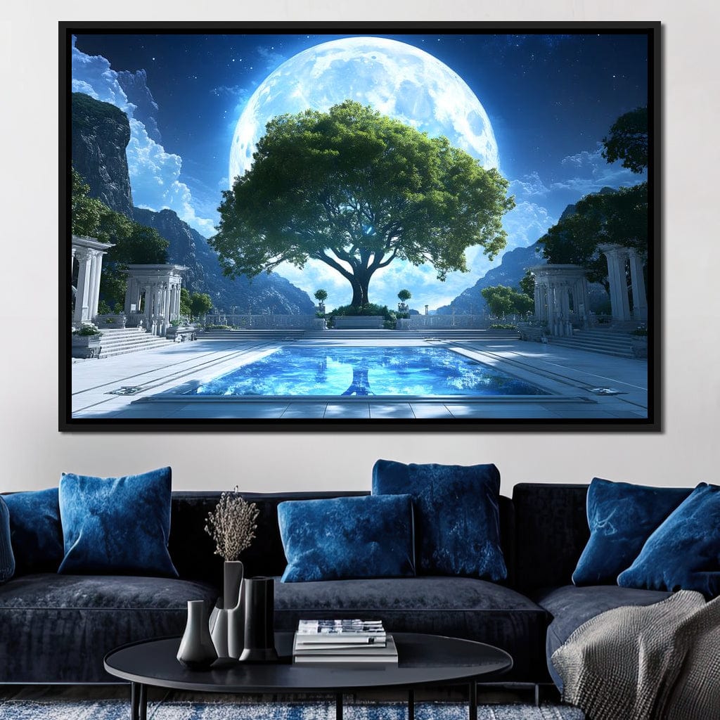 Lunar Reflection Sanctuary Canvas Wall Art