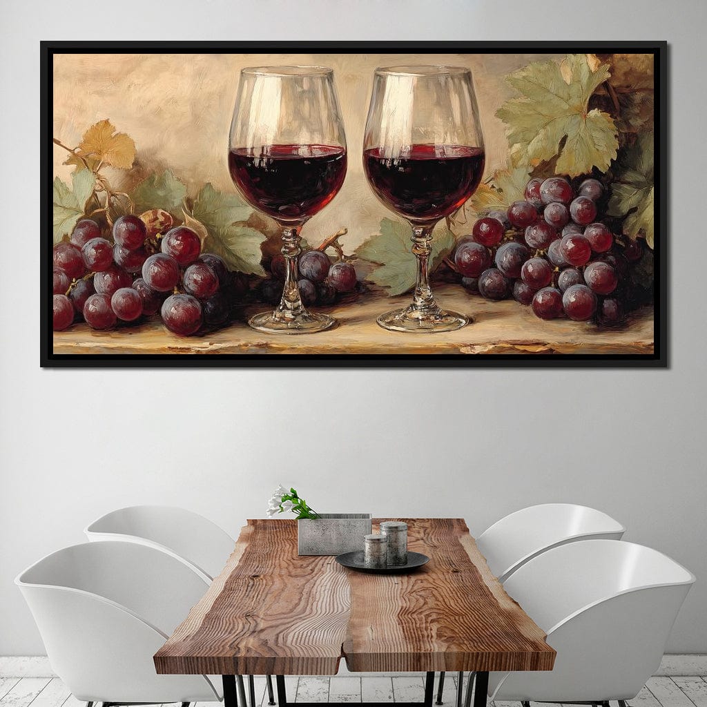 Wine Lovers Vineyard Charm Canvas Wall Art