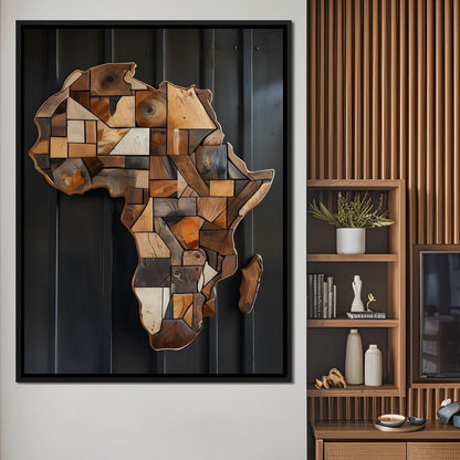 Africa Wooden Art Canvas Wall Art