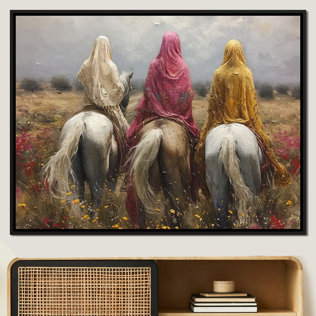 Womens Horse Riding Canvas Wall Art