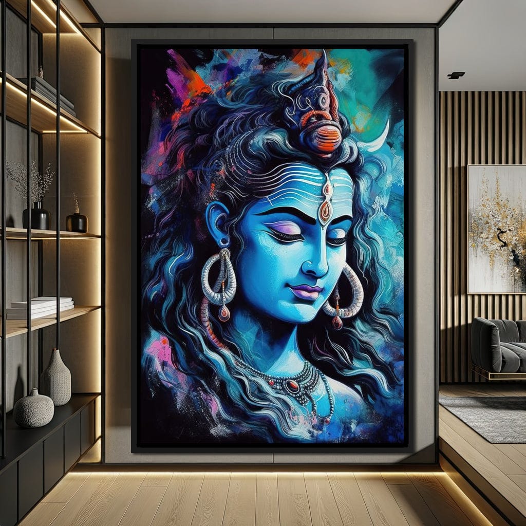 Lord Shiva's Contemplation Canvas Wall Art