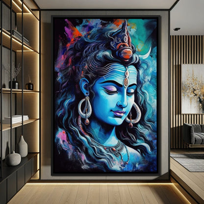 Lord Shiva's Contemplation Canvas Wall Art