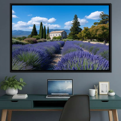 Provence Lavender Farmhouse Sky Canvas Wall Art
