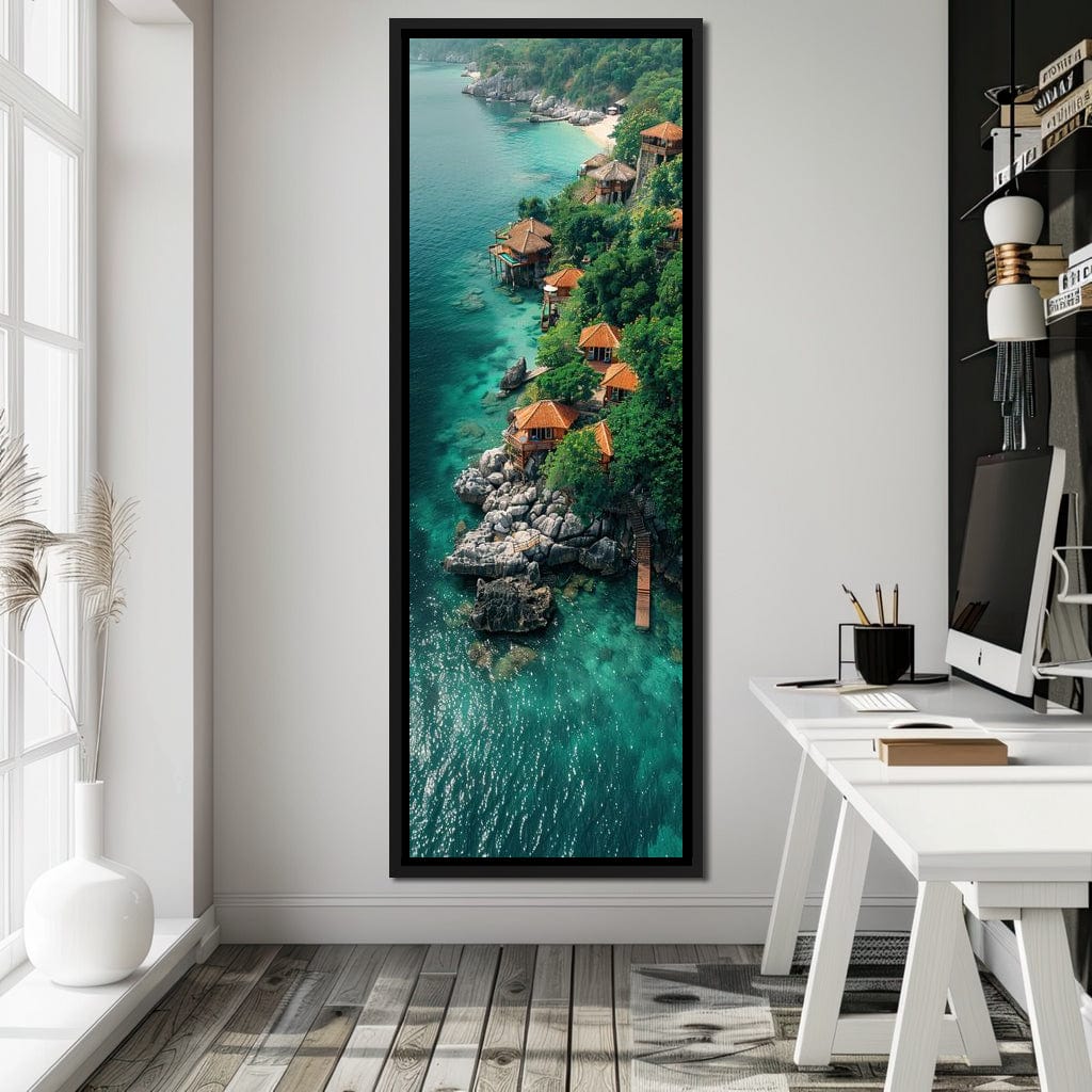 Coastal Serenity Bungalows Canvas Wall Art