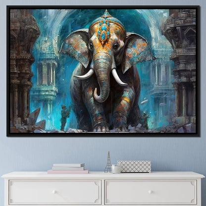 Hindu Temple Guardian Canvas Wall Art