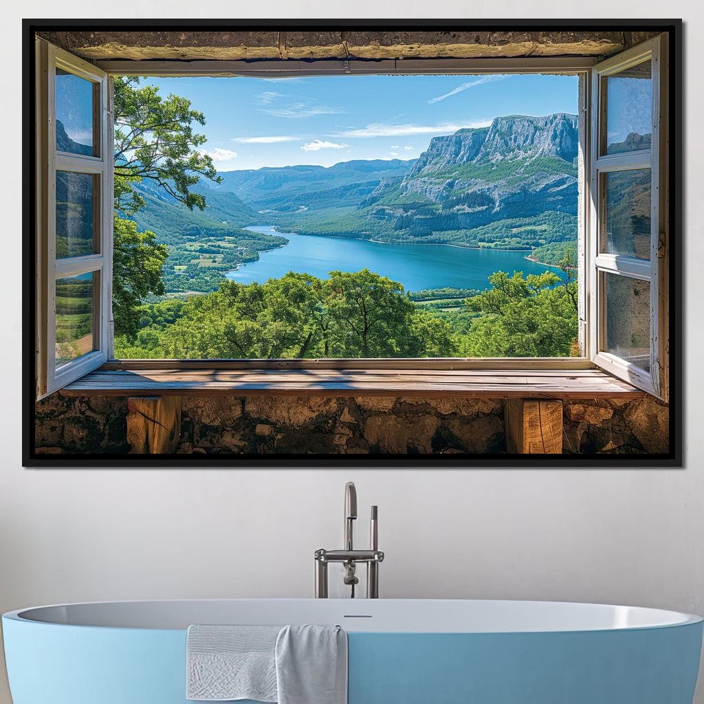Window to Serene Vistas Canvas Wall Art