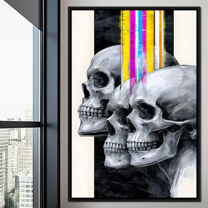Trilogy of Modern Mortality Canvas Wall Art