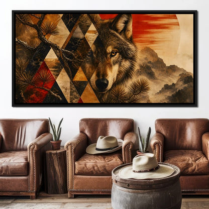 Solitary Predator Rising Sun Canvas Wall Art