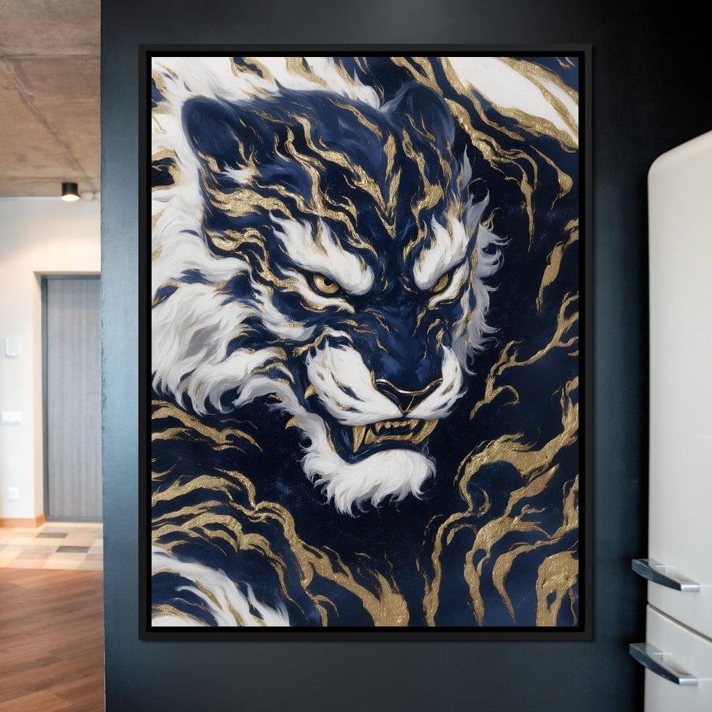 Majestic Midnight Gold Tiger Canvas Wall Art