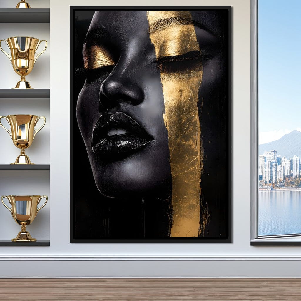 Golden Elegance Unveiled Canvas Wall Art