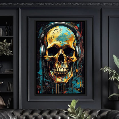 Technopunk Skull 2 Canvas Wall Art